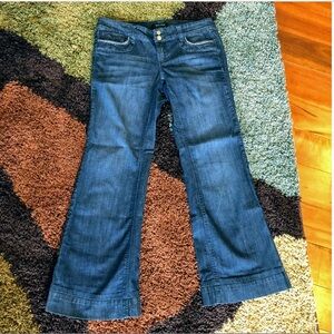 WHBM Chained Detailed Pocket Wide Leg Cuffed Jeans